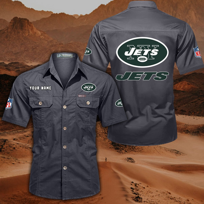 SPECIAL EDITION - NEW CUSTOMIZED NFL25 NYJ NEW YORK JETS MUTICOLOR MEN'S CARGO SHIRT