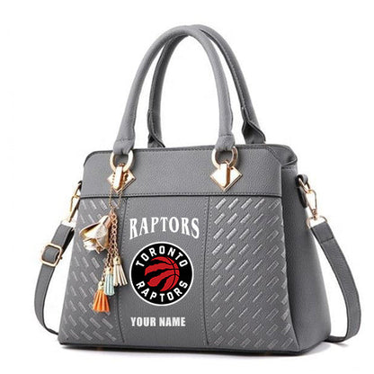 LIMITED EDITION - NEW CUSTOMIZED NBA24 TRA TORONTO RAPTORS ZIP HANDBAG MULTICOLOR