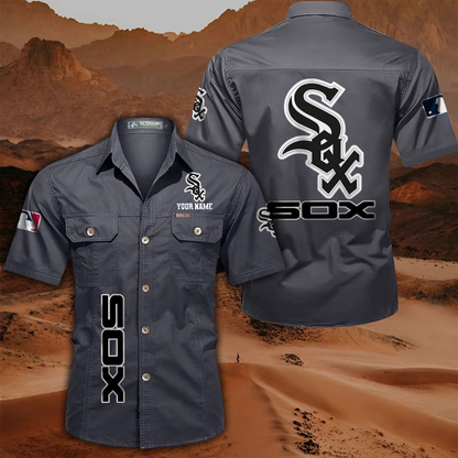 LIMITED EDITION - NEW CUSTOMIZED MLB26 CWS CHICAGO WHITE SOX MEN'S CARGO SHIRT