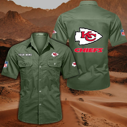 SPECIAL EDITION - NEW CUSTOMIZED NFL01 KCC KANSAS CITY CHIEFS MUTICOLOR MEN'S CARGO SHIRT