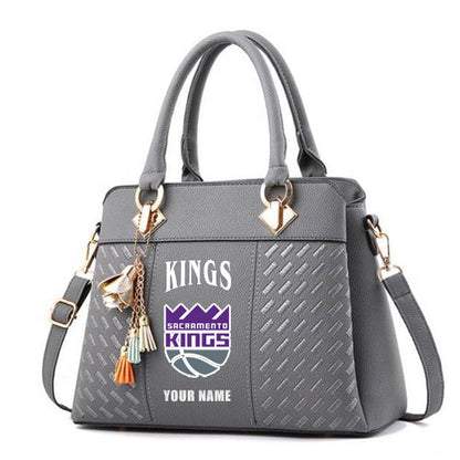 LIMITED EDITION - NEW CUSTOMIZED NBA16 SKI SACRAMENTO KINGS ZIP HANDBAG MULTICOLOR
