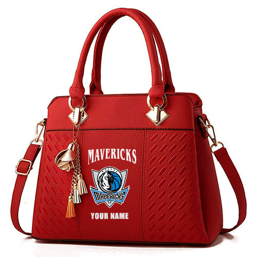 LIMITED EDITION - NEW CUSTOMIZED NBA18 DMA DALLAS MAVERICKS ZIP HANDBAG MULTICOLOR