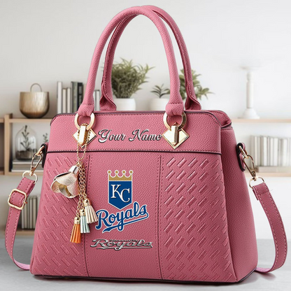 LIMITED EDITION - NEW CUSTOMIZED MLB19 KCR KANSAS CITY ROYALS ZIP HANDBAG MULTICOLOR