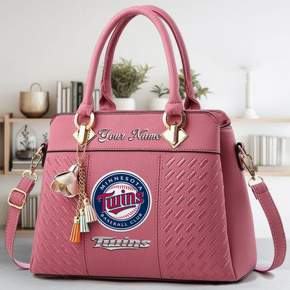 LIMITED EDITION - NEW CUSTOMIZED MLB22 MTS MINNESOTA TWINS ZIP HANDBAG MULTICOLOR