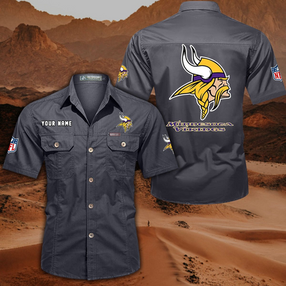 SPECIAL EDITION - NEW CUSTOMIZED NFL05 MVK MINNESOTA VIKINGS MUTICOLOR MEN'S CARGO SHIRT