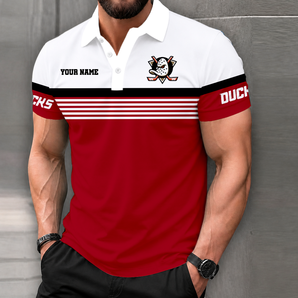 LIMITED EDITION - NEW CUSTOMIZED NHL09 AHD ANAHEIM DUCKS POLO SHIRT