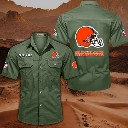 SPECIAL EDITION - NEW CUSTOMIZED NFL29 CLB CLEVELAND BROWNS MUTICOLOR MEN'S CARGO SHIRT