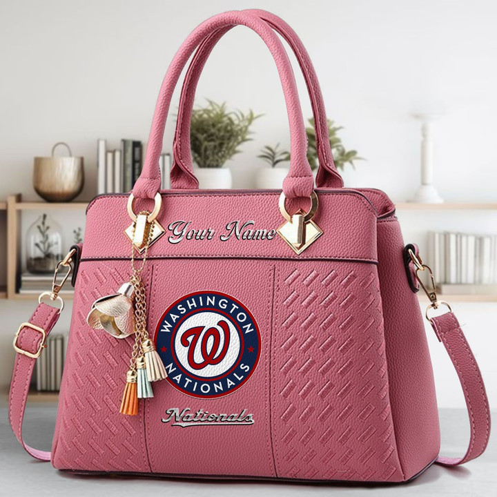 LIMITED EDITION - NEW CUSTOMIZED MLB28 WNS WASHINGTON NATIONALS ZIP HANDBAG MULTICOLOR