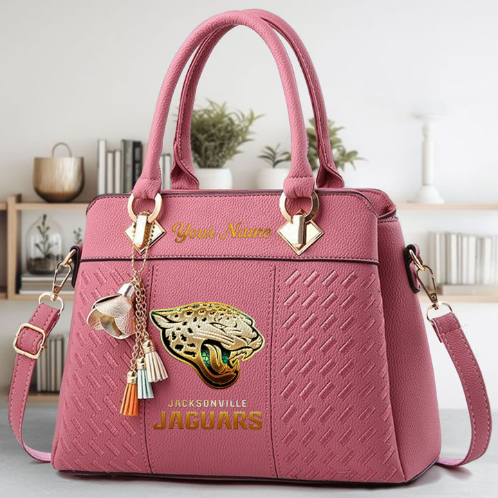 LIMITED EDITION - NEW CUSTOMIZED NFL30 JSJ JACKSONVILLE JAGUARS LUXURY HANDBAG IN MULTIPLE COLORS