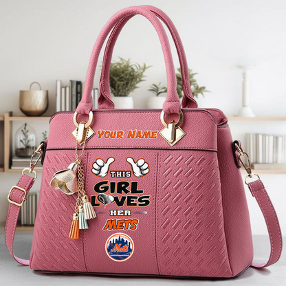 LIMITED EDITION - NEW CUSTOMIZED MLB17 NYM NEW YORK METS ZIP HANDBAG MULTICOLOR