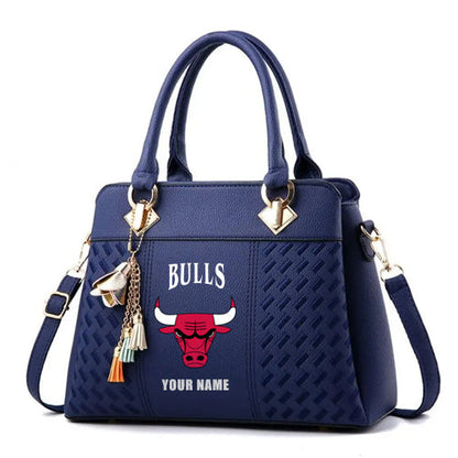 LIMITED EDITION - NEW CUSTOMIZED NBA19 CBU CHICAGO BULLS ZIP HANDBAG MULTICOLOR