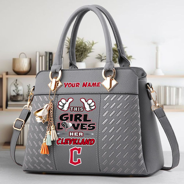 LIMITED EDITION - NEW CUSTOMIZED MLB13 CGS CLEVELAND GUARDIANS ZIP HANDBAG MULTICOLOR
