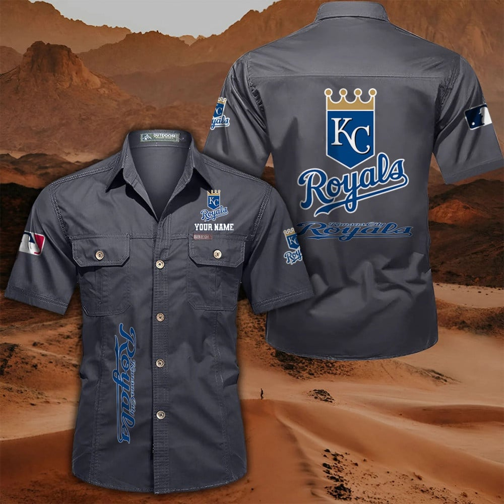 LIMITED EDITION - NEW CUSTOMIZED MLB19 KCR KANSAS CITY ROYALS MEN'S CARGO SHIRT