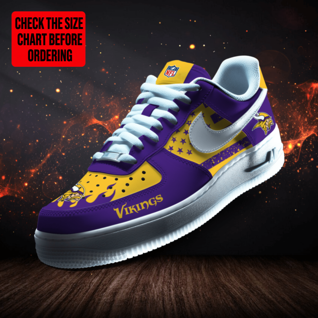 LIMITED EDITION - NEW CUSTOMIZED NFL05 MVK MINNESOTA VIKINGS AF1 SNEAKERS