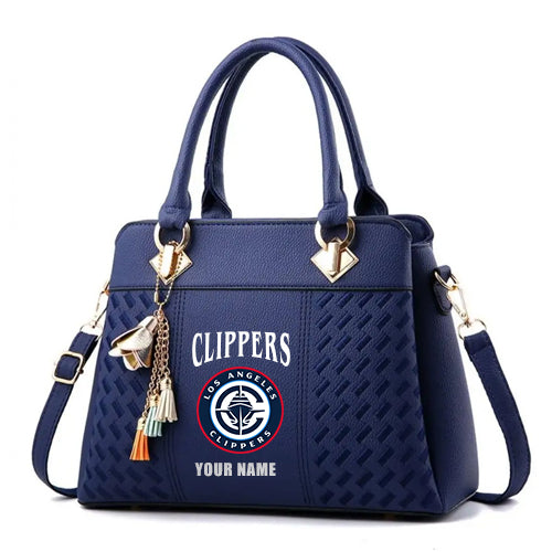 LIMITED EDITION - NEW CUSTOMIZED NBA10 LCL LOS ANGELES CLIPPERS ZIP HANDBAG MULTICOLOR