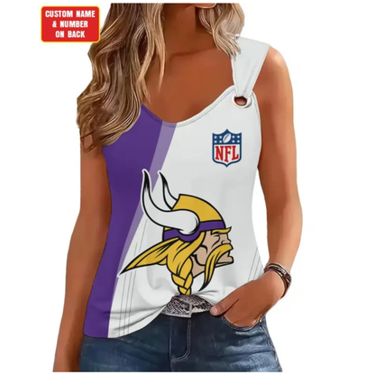 [SPECIAL OFFER] NEW CUSTOMIZED NFL05 MVK MINNESOTA VIKINGS O-RING SHOULDER TANK TOP