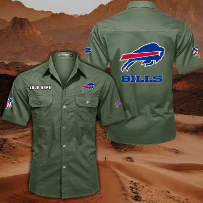 SPECIAL EDITION - NEW CUSTOMIZED NFL03 BFB BUFFALO BILLS MUTICOLOR MEN'S CARGO SHIRT