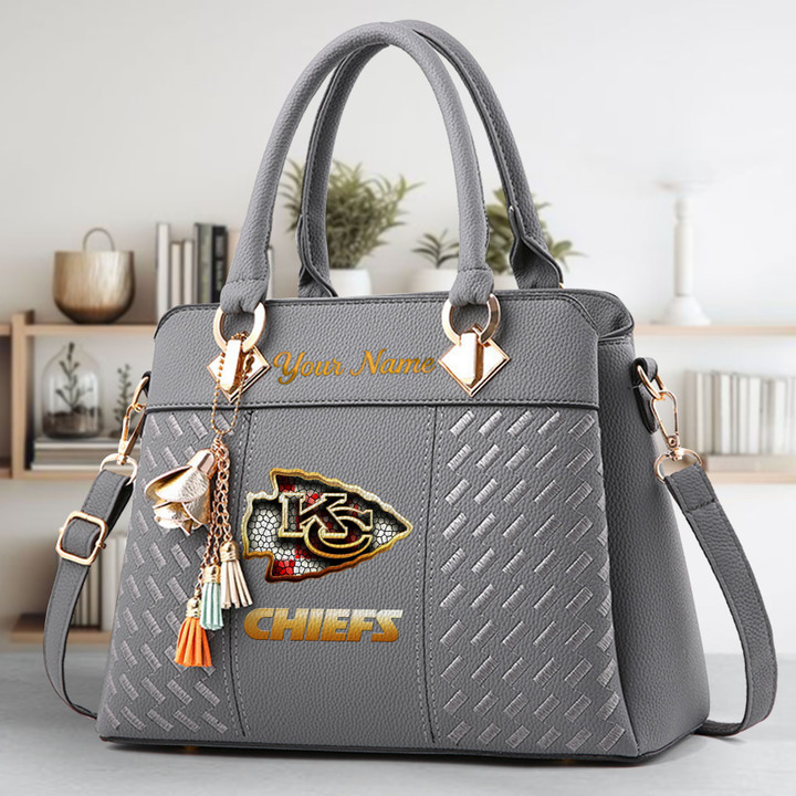 LIMITED EDITION - NEW CUSTOMIZED NFL01 KCC KANSAS CITY CHIEFS LUXURY HANDBAG IN MULTIPLE COLORS