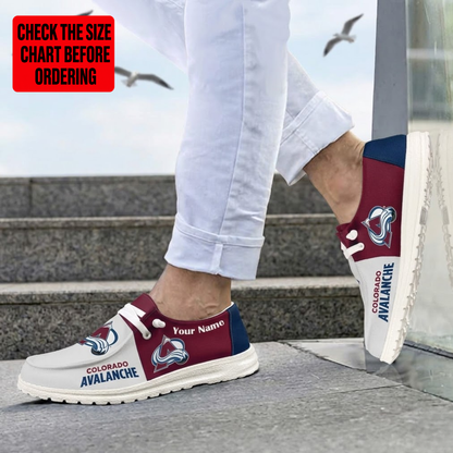 [SUPER SALE] NEW CUSTOMIZED NHL05 CAL COLORADO AVALANCHE PREMIUM LOAFER SHOES