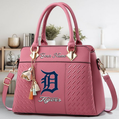LIMITED EDITION - NEW CUSTOMIZED MLB16 DTS DETROIT TIGERS ZIP HANDBAG MULTICOLOR