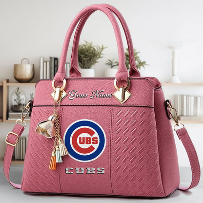 LIMITED EDITION - NEW CUSTOMIZED MLB04 CCS CHICAGO CUBS ZIP HANDBAG MULTICOLOR