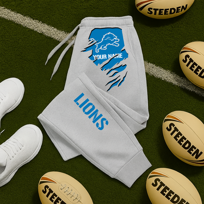 LIMITED EDITION - NEW PERSONALIZED NFL04 DTL DETROIT LIONS JOGGERS
