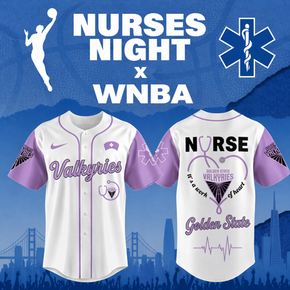 TOP SELLING - NEW CUSTOMIZED WNBA05 GSV GS VALKYRIES x NURSES NIGHT BASEBALL JERSEY