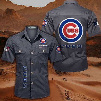 LIMITED EDITION - NEW CUSTOMIZED MLB04 CCS CHICAGO CUBS MEN'S CARGO SHIRT