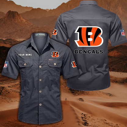 SPECIAL EDITION - NEW CUSTOMIZED NFL16 CCB CINCINNATI BENGALS MUTICOLOR MEN'S CARGO SHIRT