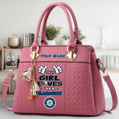 LIMITED EDITION - NEW CUSTOMIZED MLB14 SMS SEATTLE MARINERS ZIP HANDBAG MULTICOLOR