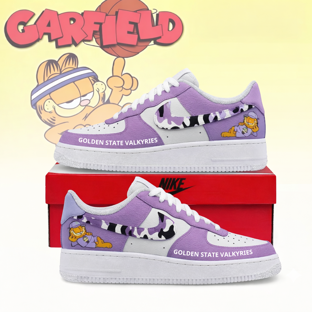 POPULAR NOW - NEW CUSTOMIZED WNBA05 GSV GOLDEN STATE VALKYRIES x GARFIELD AF1 SNEAKERS