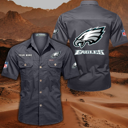 SPECIAL EDITION - NEW CUSTOMIZED NFL02 PPE PHILADELPHIA EAGLES MUTICOLOR MEN'S CARGO SHIRT