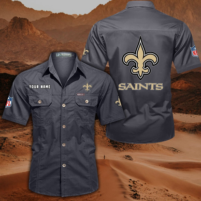 SPECIAL EDITION - NEW CUSTOMIZED NFL24 NOS NEW ORLEANS SAINTS MUTICOLOR MEN'S CARGO SHIRT