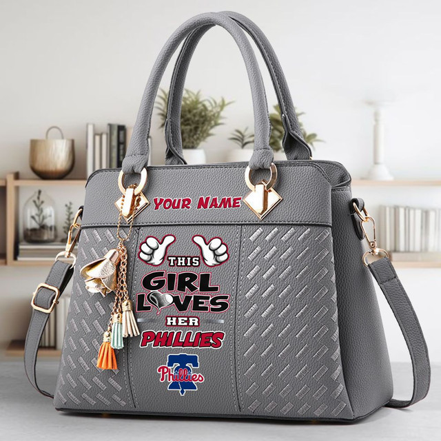 LIMITED EDITION - NEW CUSTOMIZED MLB11 PPS PHILADELPHIA PHILLIES ZIP HANDBAG MULTICOLOR