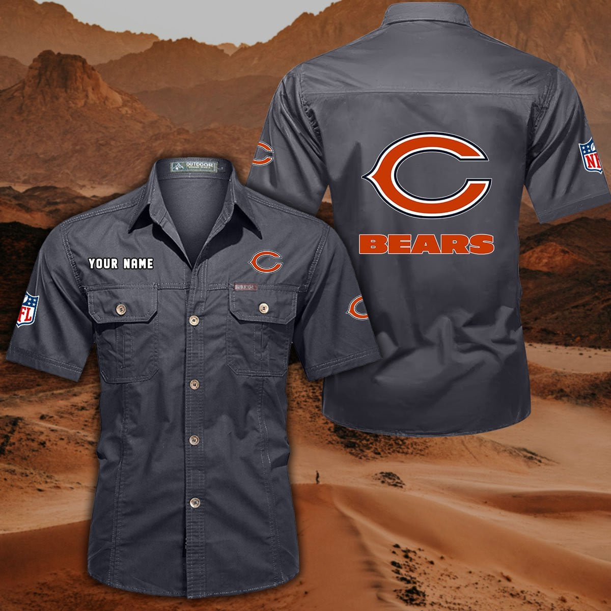 SPECIAL EDITION - NEW CUSTOMIZED NFL26 CCB CHICAGO BEARS MUTICOLOR MEN'S CARGO SHIRT