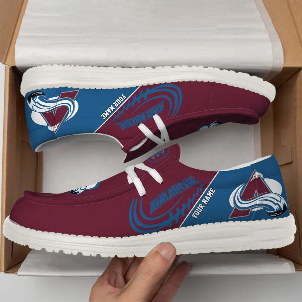 [SUPER SALE] NEW CUSTOMIZED NHL05 CAL COLORADO AVALANCHE PREMIUM LOAFER SHOES