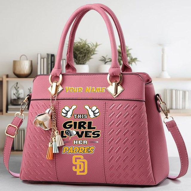 LIMITED EDITION - NEW CUSTOMIZED MLB18 SDP SAN DIEGO PADRES ZIP HANDBAG MULTICOLOR