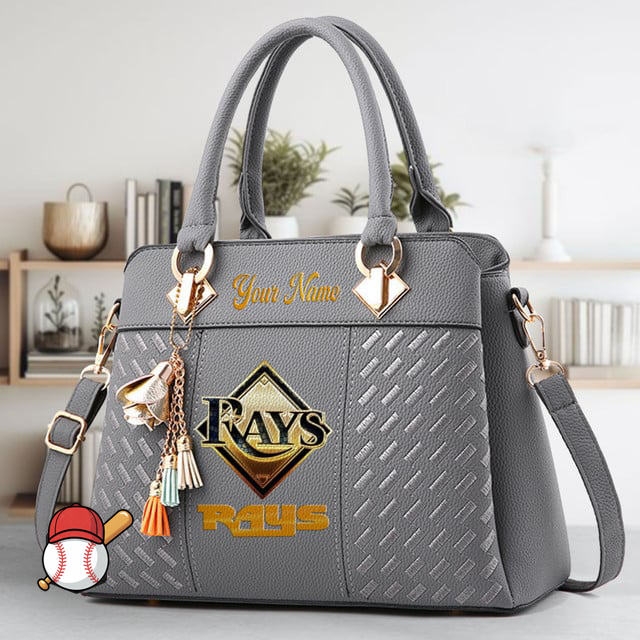 LIMITED EDITION - NEW CUSTOMIZED MLB21 TBR TAMPA BAY RAYS ZIP HANDBAG MULTICOLOR