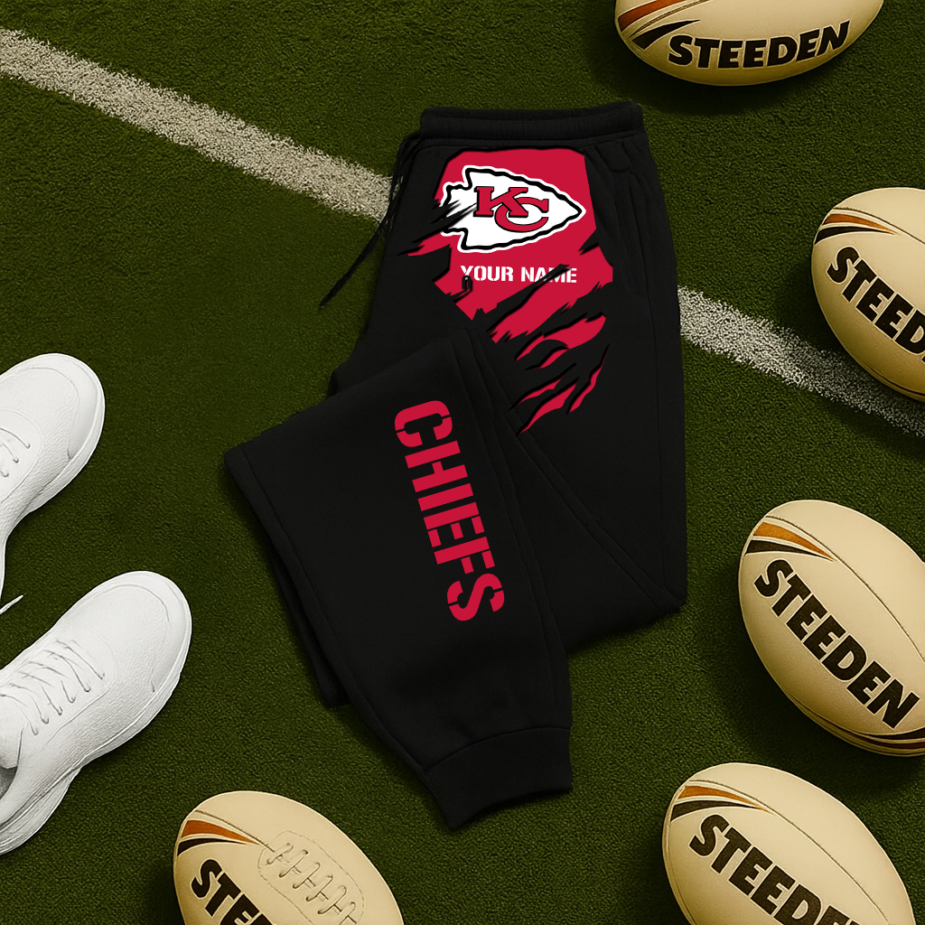 LIMITED EDITION - NEW PERSONALIZED NFL01 KCC KANSAS CITY CHIEFS JOGGERS