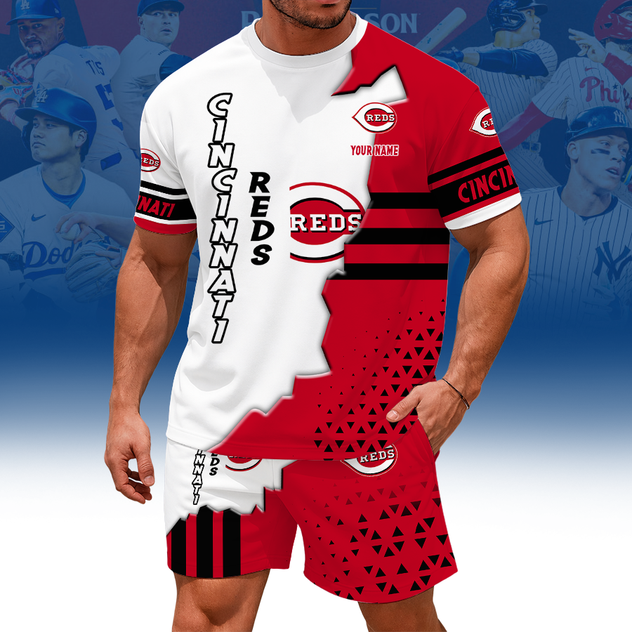 LIMITED EDITION - NEW CUSTOMIZED MLB05 CRS CINCINNATI REDS UNISEX T-SHIRT & SHORTS SET