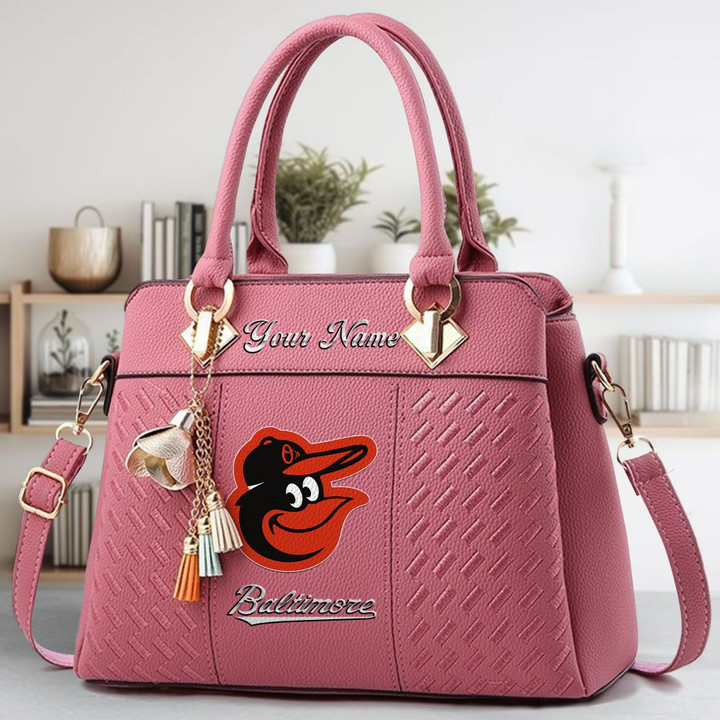 LIMITED EDITION - NEW CUSTOMIZED MLB25 BOS BALTIMORE ORIOLES ZIP HANDBAG MULTICOLOR