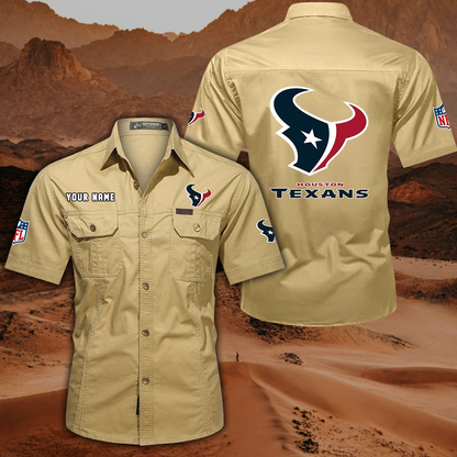 SPECIAL EDITION - NEW CUSTOMIZED NFL15 HTT HOUSTON TEXANS MUTICOLOR MEN'S CARGO SHIRT