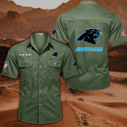 SPECIAL EDITION - NEW CUSTOMIZED NFL23 CLP CAROLINA PANTHERS MUTICOLOR MEN'S CARGO SHIRT