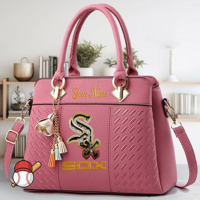 LIMITED EDITION - NEW CUSTOMIZED MLB26 CWS CHICAGO WHITE SOX ZIP HANDBAG MULTICOLOR