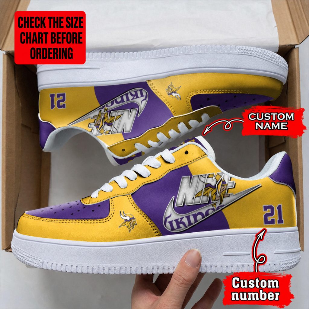 [SPECIAL OFFER] NEW CUSTOMIZED NFL05 MVK MINNESOTA VIKINGS AF1 SHOES