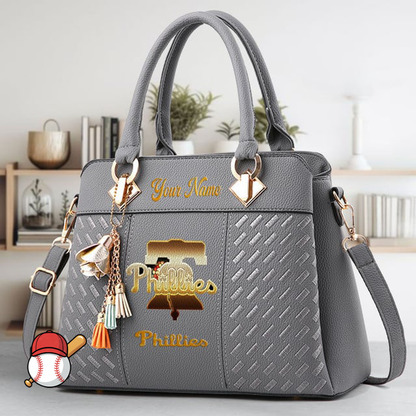 LIMITED EDITION - NEW CUSTOMIZED MLB11 PPS PHILADELPHIA PHILLIES ZIP HANDBAG MULTICOLOR