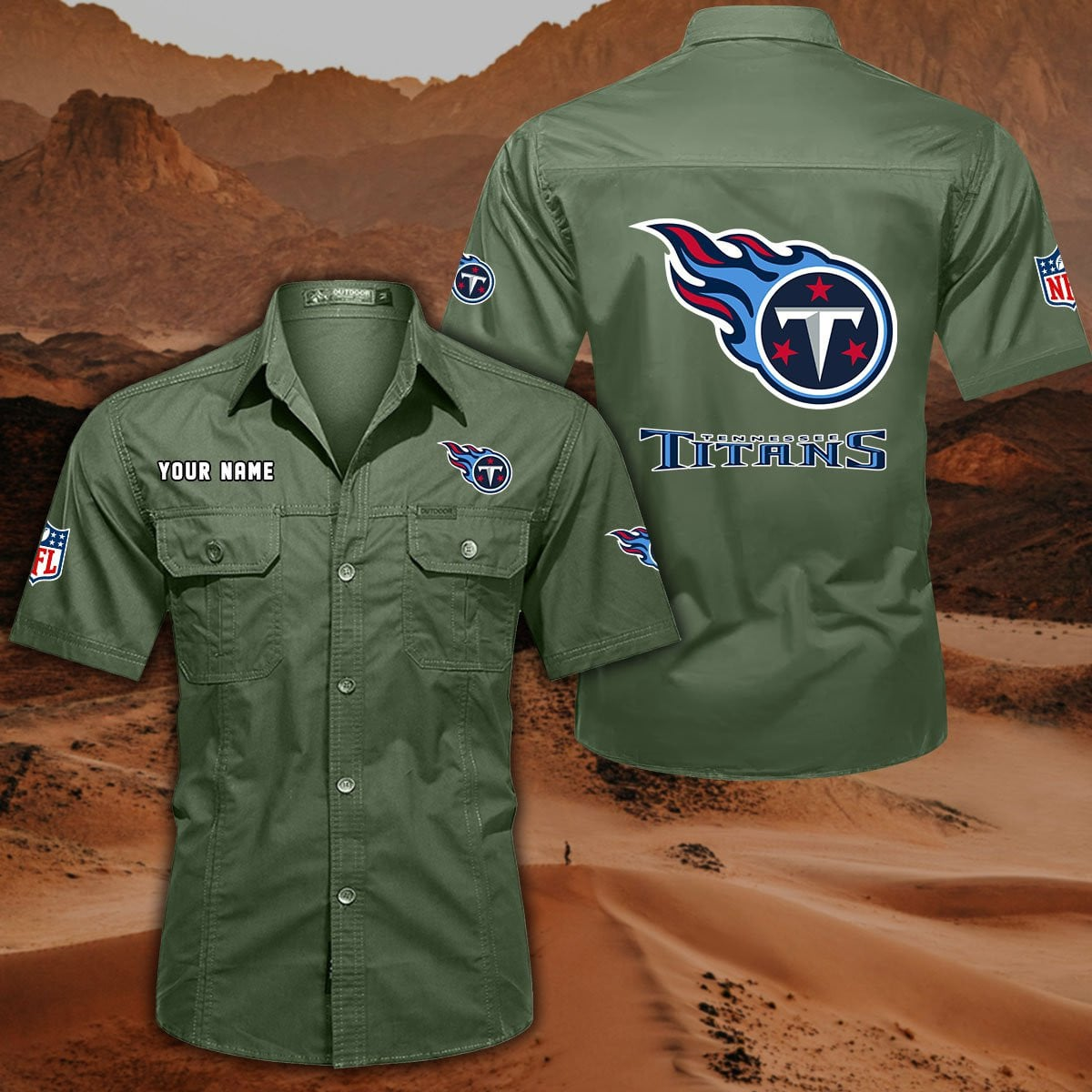 SPECIAL EDITION - NEW CUSTOMIZED NFL31 TST TENNESSEE TITANS MUTICOLOR MEN'S CARGO SHIRT