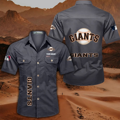 LIMITED EDITION - NEW CUSTOMIZED MLB06 SFG SAN FRANCISCO GIANTS MEN'S CARGO SHIRT
