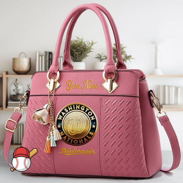 LIMITED EDITION - NEW CUSTOMIZED MLB28 WNS WASHINGTON NATIONALS ZIP HANDBAG MULTICOLOR