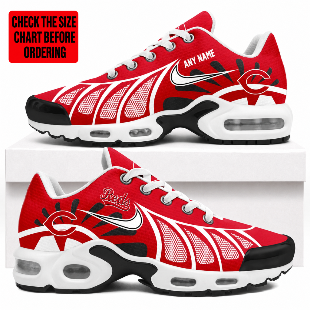 LIMITED EDITION - NEW CUSTOMIZED MLB05 CRS CINCINNATI REDS AIR MAX PLUS SNEAKERS
